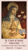 St. Clare Prayer Card